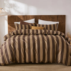 brown stripe comforter set king size