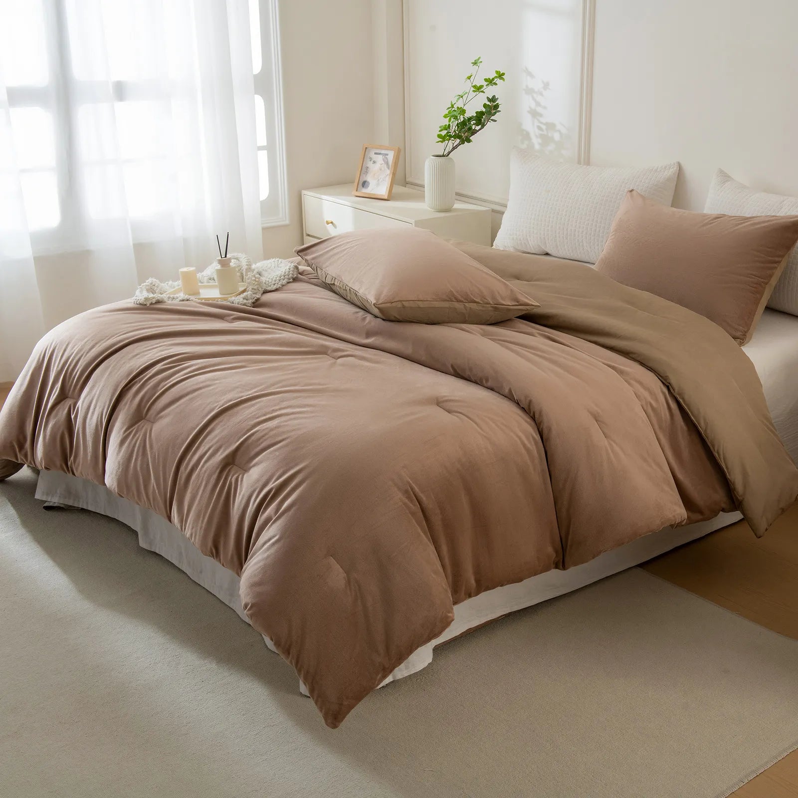 brown velvet bedding sets