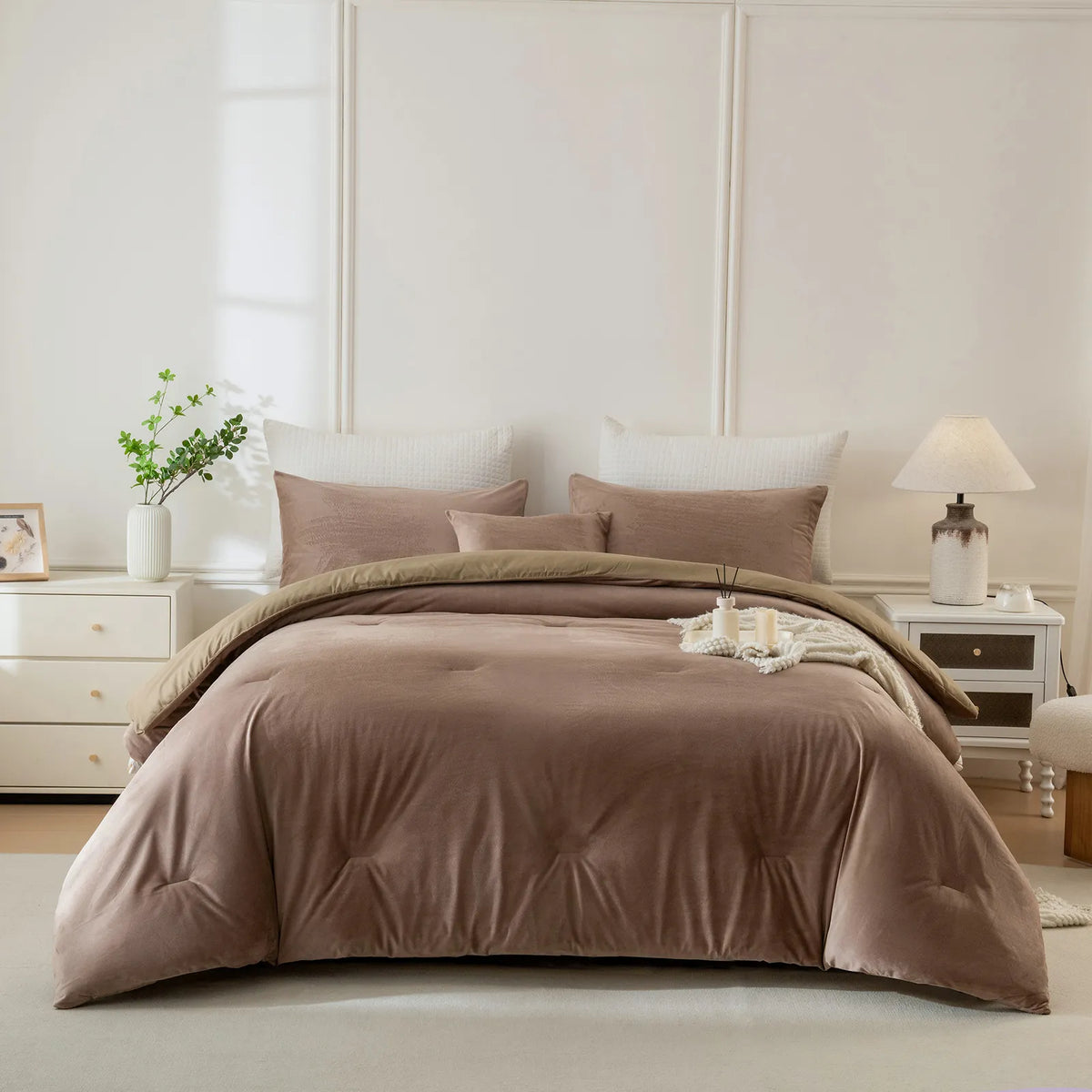 brown velvet bedding set king size