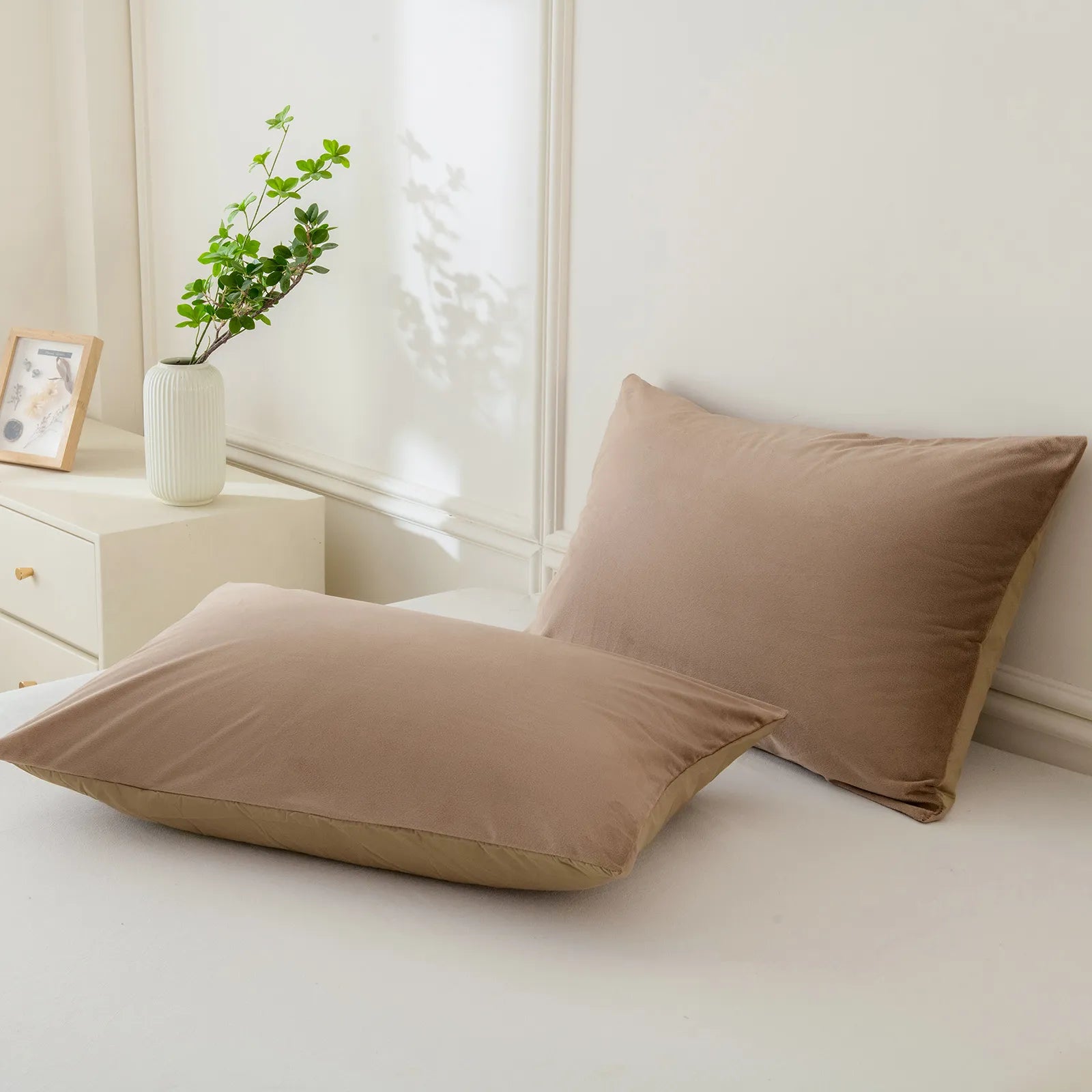 brown velvet bedding set queen size