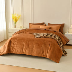caramel velvet bedding set king size