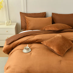 caramel velvet comforter set king size