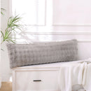 charcoal grey rabbit fur long pillow cover shaggy plush