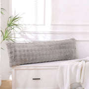 charcoal grey rabbit fur long pillow cover shaggy plush
