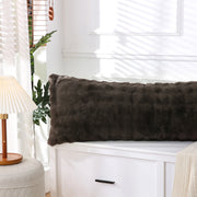 chocolate brown rabbit fur style body pillow case decor