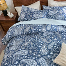 close up midnight scroll paisley fabric texture soft breathable