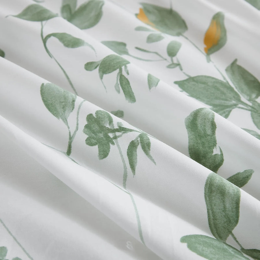 close up verdant herbarium fabric texture soft breathable cotton