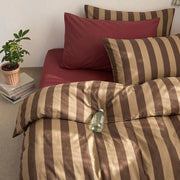 coffee bold wide stripe duvet set rustic style