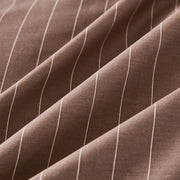 coffee pin stripe duvet set button closure details