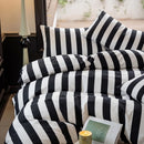 contemporary onyx black striped bedding aesthetic