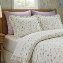 cornish wildflower bedding with lavender accent pillows
