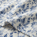 cottagecore embroidered cotton blanket indigo drape