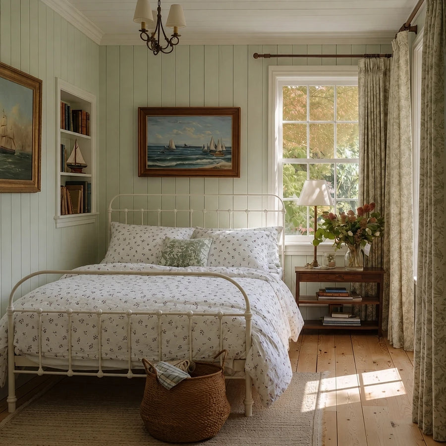country breeze ditsy floral duvet cover set english cottage bedroom