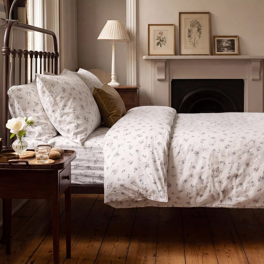 country breeze ditsy floral duvet cover set folded 3 piece bedding collection