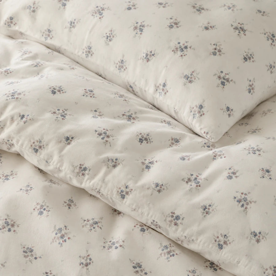 country breeze ditsy floral fabric close up soft cotton texture
