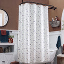 country breeze ditsy floral shower curtain white blue brown wall rustic decor