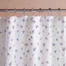 country breeze ditsy floral shower curtain white blue metal rings taupe wall