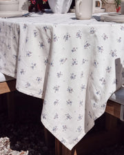 country breeze ditsy tablecloth draped fabric