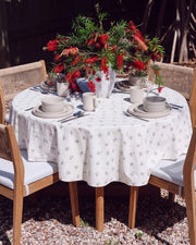 country breeze ditsy tablecloth round dining table