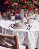 country breeze ditsy tablecloth table setting detail