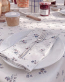 country ditsy cloth napkin folded on plate