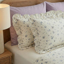 cozy aesthetic cornish wildflower meadow layered bed pillows