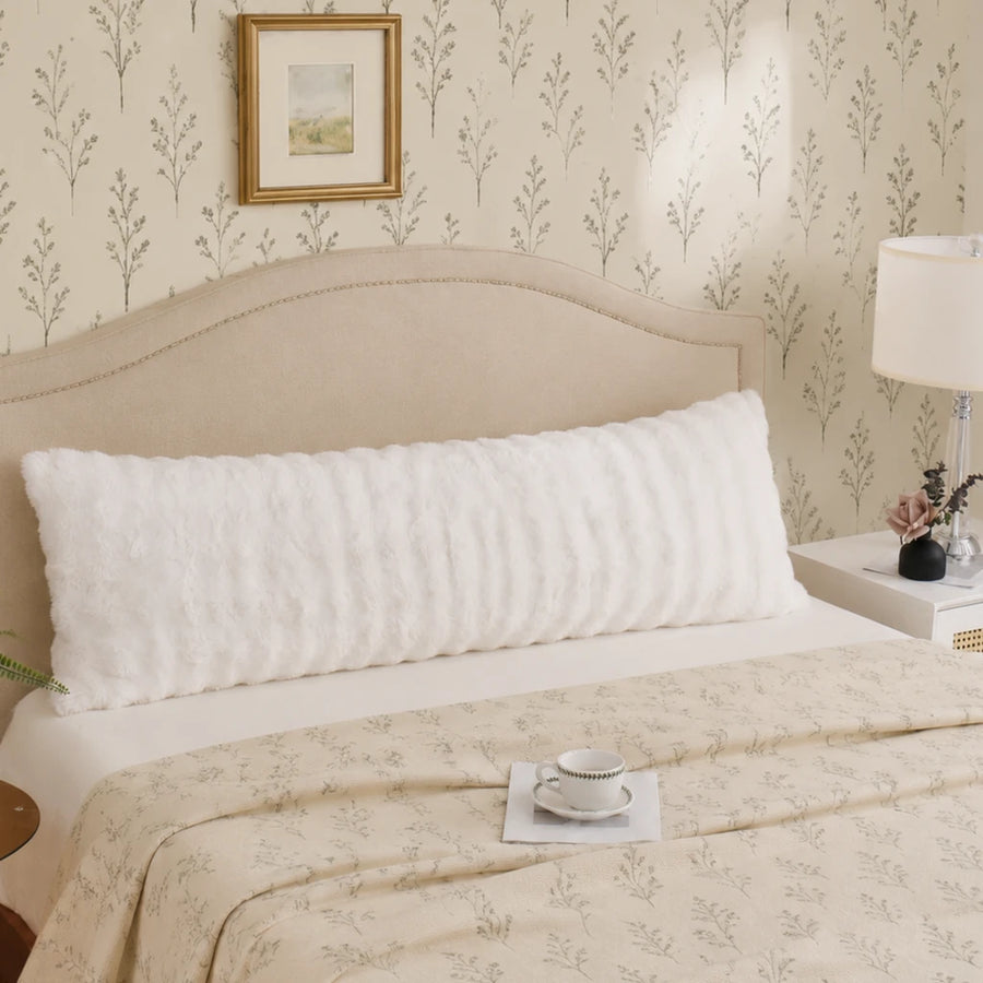 cozy faux fur body pillowcase white winter decor