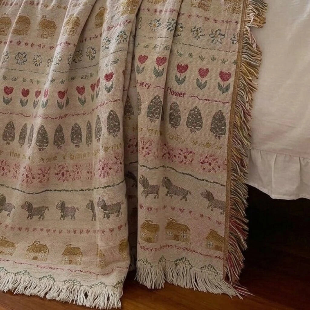 cozy plaid tartan woven throw blanket styling