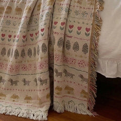 cozy plaid tartan woven throw blanket styling