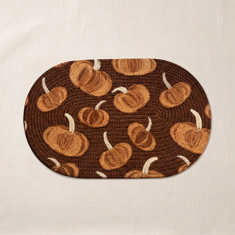 cozy pumpkin days rug autumn pumpkins braided accent rug
