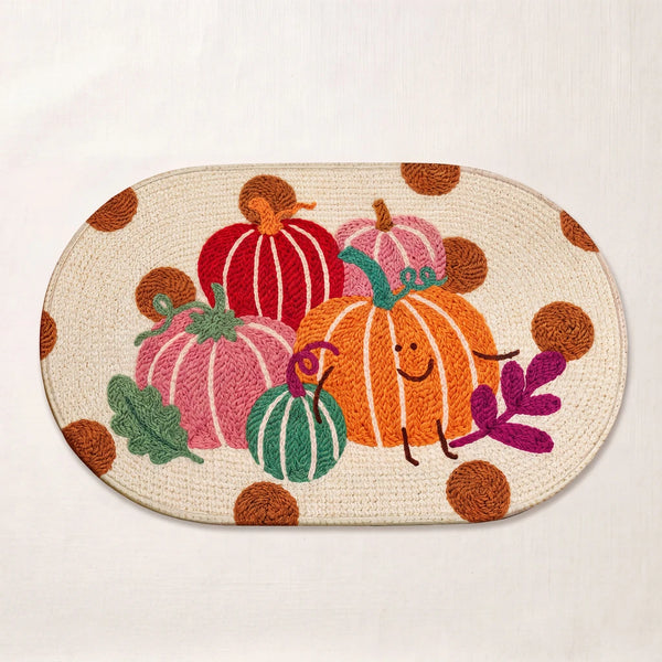cozy pumpkin days rug colorful pumpkins braided accent rug
