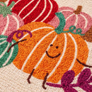 cozy pumpkin days rug colorful pumpkins smiling pumpkin texture detail