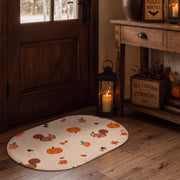 cozy pumpkin days rug squirrel and pumpkin entryway doormat