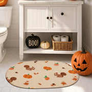cozy pumpkin days rug squirrel and pumpkin fall bathroom vanity mat