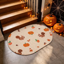 cozy pumpkin days rug squirrel and pumpkin staircase halloween decor