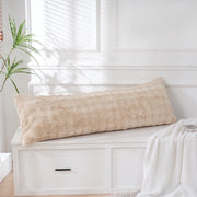 cream beige rabbit fur long pillow cover neutral decor