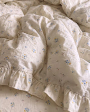 dainty wildflower garden ruffle duvet cover fabric detail