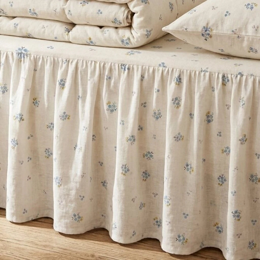 dainty wildflower meadow bed skirt gathered pleating detail