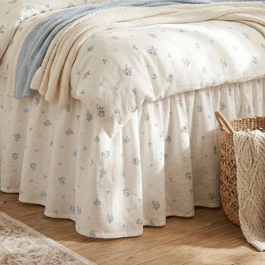 dainty wildflower meadow bed skirt ruffled linen layering