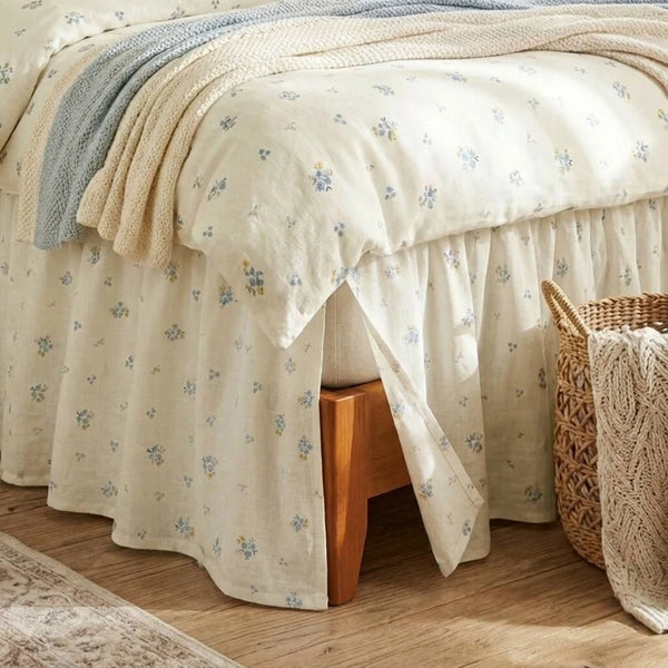 Dainty wildflower meadow bed skirt