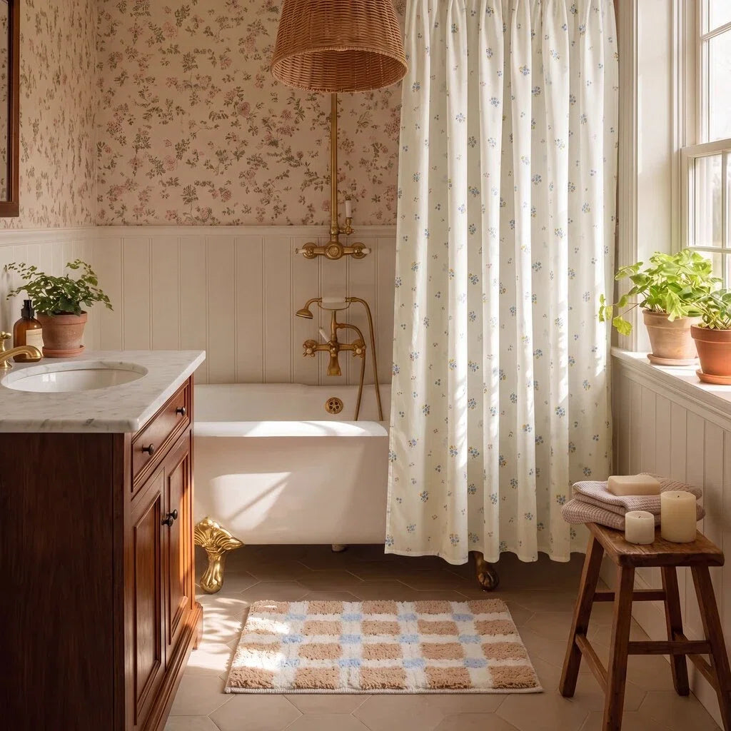 dainty wildflower meadow shower curtain