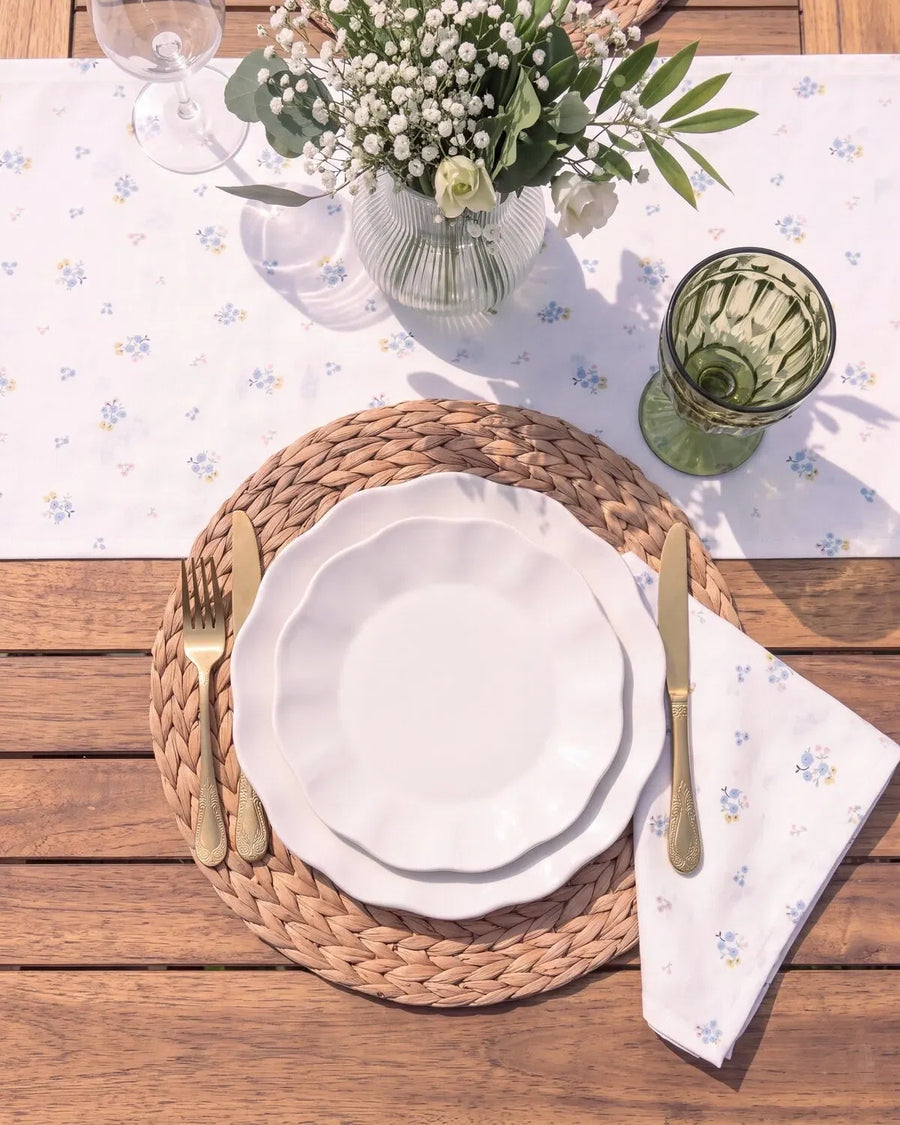 dainty wildflower napkin close up table napkin