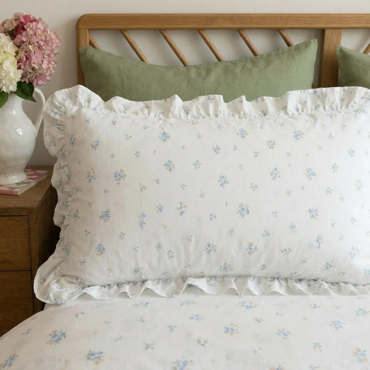 dainty wildflower printed ruffle pillowcase single shot