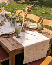 dainty wildflower table runner garden table styling