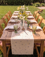 dainty wildflower table runner outdoor dining