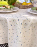 dainty wildflower tablecloth floral fabric detail