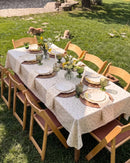 dainty wildflower tablecloth outdoor dining table