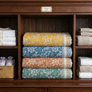dark academia botanical jacquard blanket texture
