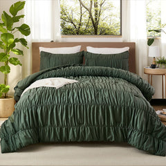dark green rope embroidered bedding set
