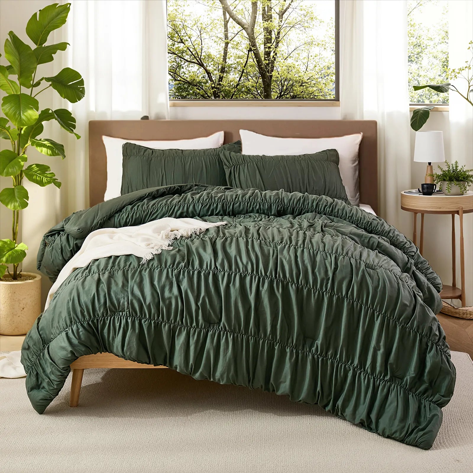 dark green rope embroidered comforter sets